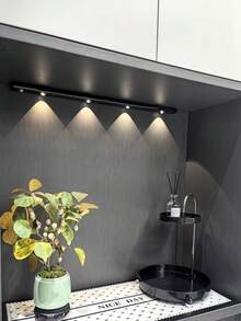 1pc Modern LED Cabinet Light, Motion Sensor LED Cabinet Light, Motion Sensor Bar Light, Cat Eye Small Mountain Light Effect, Built-In Adhesive Wireless Magnetic USB Rechargeable, 3-Color Dimmable - Suitable For Kitchen, Bedroom, Wardrobe, Display Cabinet, Home Decor Lighting, Fashionable Modern Design, Lightweight Plastic Construction, Adjustable Brightness, Home Organization, Kitchen Upgrade, Battery Capacity: 150/200/300/400/500mAh - Cat's Eye Cabinet Light - View 8