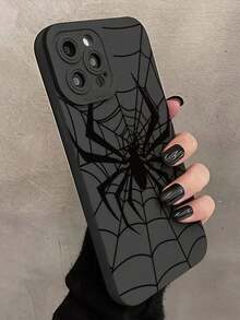 Cool Spider Phone Case 1Pc Black Spider Graphic Full Coverage Shockproof TPU Phone Case Compatible With IPhone 17 16 15 14 13 12 11 Pro Max, S24/23/22/21 Ultra, A55/54/53/51/52 - 款式1(1pc) - 查看 2