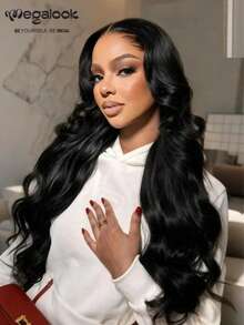 MEGALOOK 13x4 Lace Front Wig, Wavy Curly, 100% Human Hair, Pre-Plucked & Bleached Knots, Natural Hairline, 16-30 Inches; 13x4 Lace Front Wig, Free Part, Natural Black, 100% Human Hair, Baby Hair, Hand-Tied, Lightweight Cap, All-Day Comfort, Minimal Shedding. - SNatural - View 4