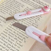 1件/10件可爱狐狸图案美工刀，轻巧卡通美工刀，锋利小巧，迷你可爱便携式包裹开启器，切纸刀，办公文具刀 - 彩色 - 查看 7