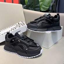 Plain    Casual    Lace Up    Home - 黑色 - 查看 3