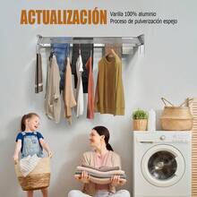 Tendedero de Ropa Plegable de Acero Inoxidable para Secado en Interiores y Exteriores,Tendedero Plegable de Acero Inoxidable para Colgar Ropa (80cm) (Blanco) - Blanco-80cm - Ver 12