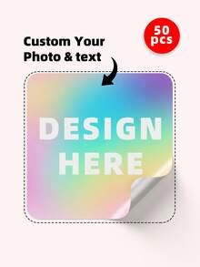 1-240 etiquetas personalizadas - Pegatinas cuadradas personalizadas con cualquier diseño, imagen, logotipo o texto, pegatinas impermeables, etiquetas de agradecimiento personalizadas, personalización colorida, personalización, escuela, hogar, oficina, calendario festivo - Blanco - Ver 41