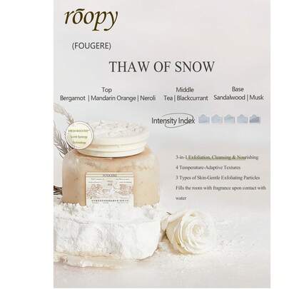 Roopy 150毫升香氛果酸去角质磨砂膏，亮肤沐浴露，去除死皮细胞，清洁身体，保湿不干燥，含浴盐，适合秋冬季使用