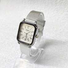 Women's Square Silicone Watch - Plateado - Ver 1