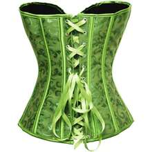Women's Waist Cincher Bustier Boned Corset With  Design In 2025 - Green - View 2