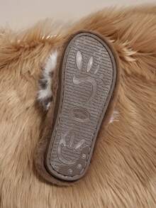 Fall/Winter Women's Plush Lined Warm Fuzzy Slippers, Soft Bottom Comfortable House Slippers - White - View 6