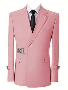 Fashion Classic 3-Piece Suit For Men's Suit For Business Commuter Groom Tuxedo - Pink - View 2