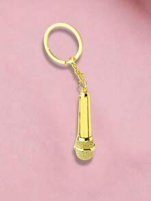 1 pieza Llavero de micrófono personalizado, llavero de micrófono mini multifuncional único y casual con texto de nombre personalizado, llavero de metal, regalo para amigos, regalo de Navidad y Año Nuevo - Multicolor - Ver 14