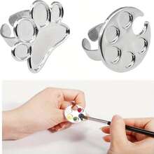 2 pezzi - Set di anelli con tavolozza per la decorazione delle unghie, mini tavolozza per mescolare smalti, strumenti per mescolare colori per unghie, adatti per manicuriste e truccatori