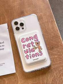 حامل بطاقات كارتون كوري على شكل دب لطيف، حافظة بطاقات جامعية من الجلد مع فتحات بطاقات مغناطيسية، مناسبة لأغطية هواتف آيفون 17 برو ماكس/16/15/14/13/12