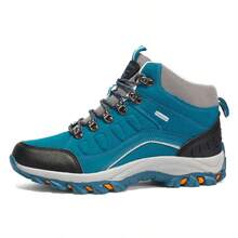 Women's High-Top Waterproof Anti-Slip Hiking Boots, Outdoor Trekking Shoes - Royal Blue - View 11