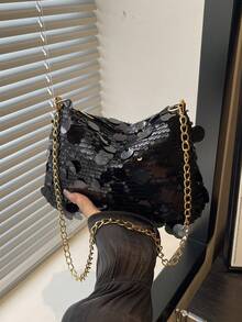 1pc Shiny Lightweight Durable Large Capacity Women's Crossbody Bag, Fashion Versatile Party Bucket Bag, Suitable For Party, Travel, Evening , New Year - Multicolor - View 16