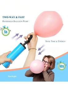 1pc/3pcs Set Balloon Air Pump, Inflator, Blower, Hand Push Pump, Suitable For Birthday Party, Celebration, Wedding, Balloons (Random Color)