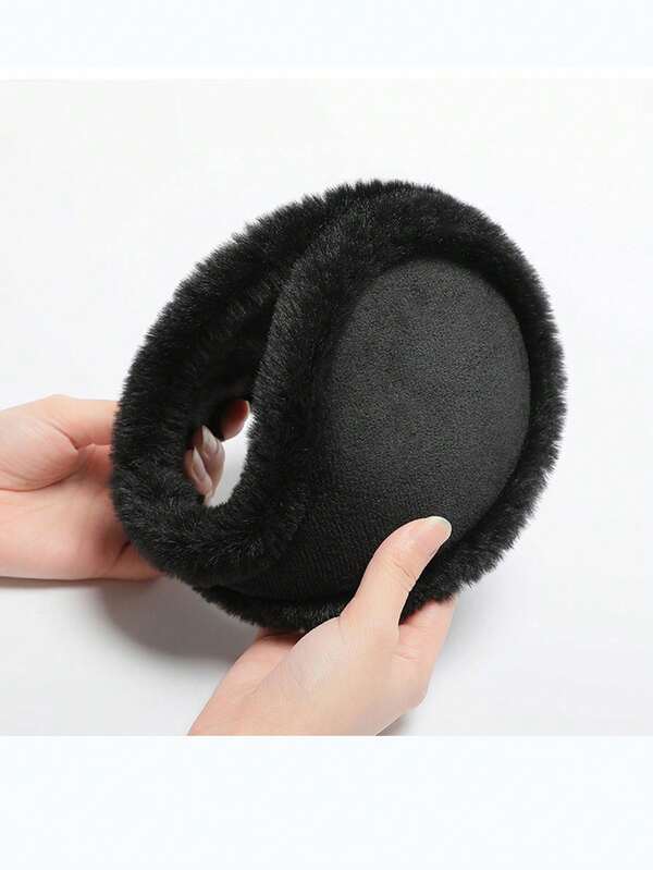 1pc Winter Warm Ear Muffs, Unisex Earmuffs Ear Warmers, Thick Plush Ear Covers For Cold Weather Protection White Ear Muffs