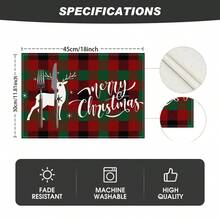 Set de 1/4/6 piese de șervețele imprimate cu tematică de Crăciun, imprimeu modern din fibră de poliester pentru bucătărie/masă, potrivit pentru decorarea de Crăciun în restaurante și bucătării.