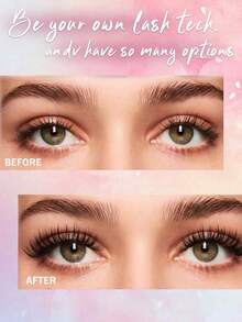 MEM 280/144/120pcs Cluster False Eyelashes, High Capacity, D-Curl, 8-16mm, DIY Lash Clusters, Natural Look, Thick & Long, Super Soft & Lightweight, Reusable, Single Strand Segmented False Lashes, Lash Extension Kit, Suitable For Travel, Daily Wear (Beginner Friendly), Weddings, Dates, Parties, Holidays, Also Great As Christmas/Halloween/Gift Lash Set - 黑色 - 查看 7