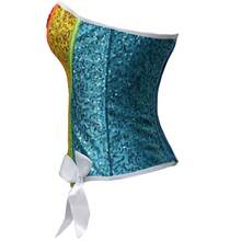 Women's Waist Cincher Bustier Boned Corset With  Design In 2025 - Rainbow -2 - View 3