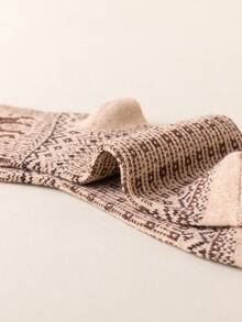 5 Pairs Women's Bohemian Style Christmas Mid-Calf Socks, Suitable For Outdoor, Sports, Home, Office Everyday Wear, Autumn/Winter