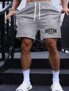 Men's Sweatshirt Shorts, New Model, Casual Comfort, Summer Fashion With Pockets - Xám - Xem 1