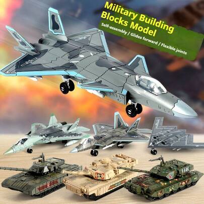1pc Children's Assembly Building Blocks Toy - Fighter Plane Model - Tank Model - Movable Parts - Building Blocks Toy - Educational Toy - Home Decor - Office Decor - Birthday Gift - Christmas Gift - Easter Gift - Perfect Gift