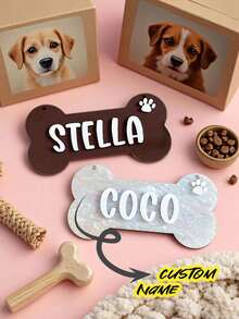 1PC Custom Acrylic Pet Name Tags With Paw Print - Personalized Dog And Cat Name Tags For Crates, Beds And Home Decor - Durable PMMA Material, Easy To Hang, Accessories Not Included, Great Gift For Friends/Family, Christmas Gift.