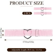 2 Pcs Adjustable Heart Shaped Garter Belts NonSlip Elastic Thigh Garters For Women Lace Design Perfect For Parties#SSDD B BJNHMJ