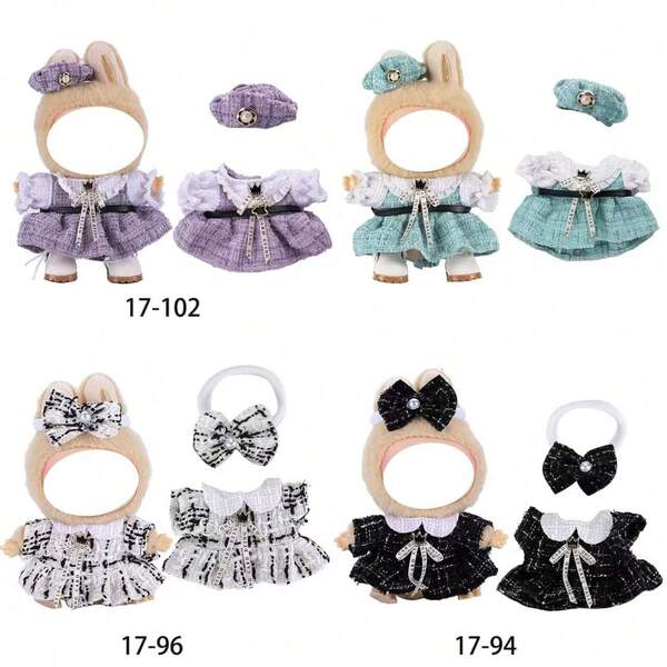 [Clothes Only] Bestselling FOR LABUBU Doll Outfit Set, 1st/2nd/3rd Generation, Resin Figurine Pendant Keychain, 17CM Fashion Floral Dress Set For LABUBU (Doll And Shoes Not Included)