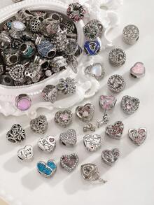 5/10/20PCS Christmas Random Charms Various Themes Beads Pendant For DIY Bracelet Rhinestone Design - Animals/Plants/Flowers/Pets/Sports/Cartoon/Ocean/MothersDay/Valentine's/Friends/Family/Stars/Moon/Sun/Travel/Coffee/Passport/ Valentines - 彩色 - 查看 9