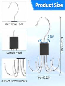 Organizador de cinturones, organizador de cinturones para armario giratorio 360° Accesorios ahorradores de espacio para sostenes, camisetas sin mangas, corbatas, bufandas, carteras