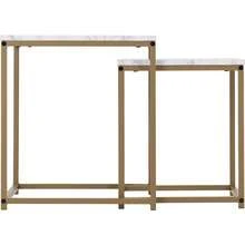 Dallas Nest Of 2 Tables In Marble/Gold Effect - Default - View 5