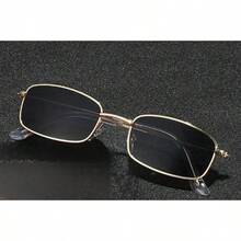 Fashionable Metal Frame Glasses With Bright Red And Black Gradient Lenses, Suitable For  Buyers