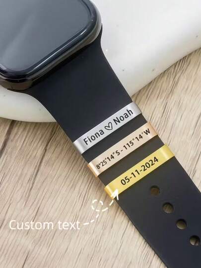 1pc Custom Watch Band Buckle For Watch Strap, Personalized Name Stainless Steel (Silver/Gold), Watch Accessories, Unique Gifts For Couples, Friends, Valentine's Day And Thanksgiving, Watch Charms, Personalized Watch Jewelry, Watch Band Charms, Personalized Watch Pendants, Fashion Watch Jewelry, Elegant Watch Accessories, High-Quality Buckles, Premium Watch Accessories