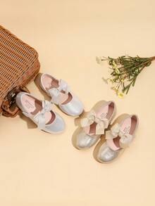 1 Paar Mädchen Schulschuhe mit Schleifen Dekor, flache Freizeitschuhe für Schülerinnen, Campus, Outdoor, Lässig, Sport, Flache Schuhe