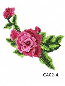 1pc Colorful 3D Embroidered Peony Flower Patch With Lace Trim, DIY Clothing Accessory Applique