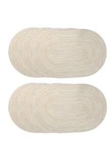 1 pièce/4 pièces/6 pièces Napperons elliptiques minimalistes de 17,7 x 11 pouces en fibres mélangées, antidérapants et beaux, lavables et lavables en machine.