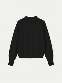 FOR BEAUTY Autumn And Winter New Solid Color Round Neck Zipper Knitted Cardigan Women's Top, Gentle Korean Elegant Casual Loose Lazy Style Versatile Suitable For Go Out Commuting Sweater Coat Autumn Women's Clothing New Year