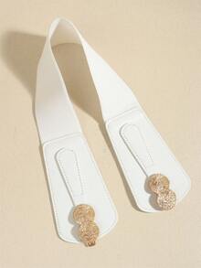 1pc Women's Elastic Waist Belt, Stretchy PU Leather Waist Band Decoration For Dresses, Versatile & Fashionable