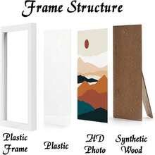 Ijuerybai White 8x11 Picture Frame Set Of 3, High Transparent Frame For 8 By 11 Photo Collage Canvas Poster Size Wall Mount And Tabletop Horizontally Vertically (White, 8 X 11 Inches) - ColorC - 查看 2