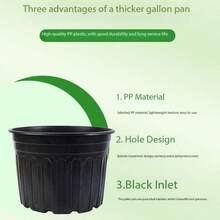 High - Quality PP Material Gallon Plant Container With Bottom Round Hole, Black Inlet, Long - Lasting & Root - Protecting For Indoor Outdoor Gardening Scenarios Christmas Flowerpot