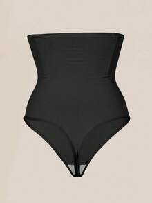 1 Pc High Waist Seamless Thongs Tummy Control Panties Women Panty Slimming Underwear Butt Lifter Belly Shaping Cincher Brief Waist Trainer Body Shaper Sheath Flat Belly Woman Shapewear - Black - View 3