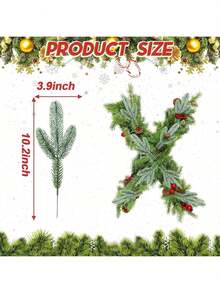 6/12/24 szt. Sztuczne igliwie sosnowe, gałązki, girlanda, zielone rośliny, igły sosnowe, ozdoby świąteczne, sztuczna zieleń świąteczna na Boże Narodzenie, DIY, girlanda, wianek, dekoracja domu, ogród, wystrój domu, dekoracje świąteczne, wystrój pokoju