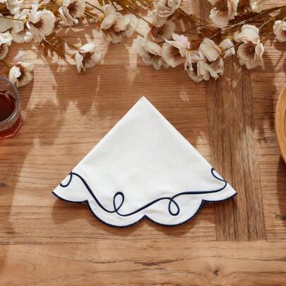 4 pezzi Tovaglioli in tessuto ricamato 38*38cm/15*15 pollici in cotone e lino, stile retrò e rurale, decorativi ed eleganti, lavabili e riutilizzabili, adatti per matrimoni, compleanni, baby shower, uso quotidiano in famiglia, fotografia di cibo, cene di festa, cerimonie di laurea