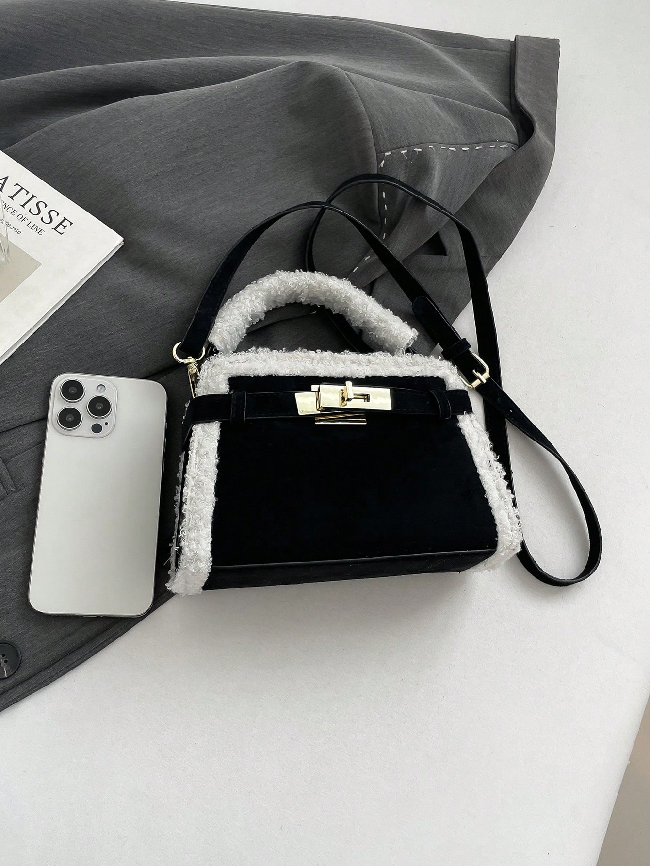 حقيبة يد صغيرة للنساء مصنوعة من قماش PU مقاوم للما...