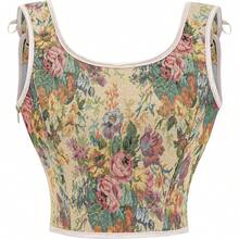 Women's Waist Cincher Bustier Boned Corset With  Design In 2025 - Beige Vintage Floral - View 4