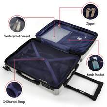 Suitcase Three Size 20"/24"/28",Expandable Hardside With Double Spinner Wheels & TSA Lock,Carry On Luggage Travel Suitcase Suit Case Durable Travel Luggage,Travel And Vacation Companion, Student Suitcase For Back-To-School Season - MILK-WHITE - 查看 7