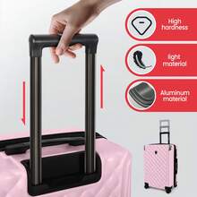 NEW YORK XPRESS Suitcase 20"/24"/28",Expandable Hardside W/Double Spinner Wheels&TSA Lock,Carry On Luggage Travel Suitcase,Student Suitcase For Back-To-School Season - 粉色 - 查看 3