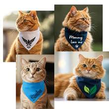 1pc Personalized Dog Bandana, Customized Dog Neck Scarf, Dog Neckwear, Dog Name Bandana, Gift For Dog Lovers, Dog Mom Gift, New Dog Gift, Engagement Dog Bandana - Customizable Text Or Logo - Multicolor - View 10