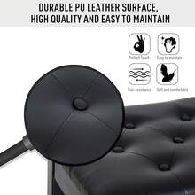 Pia Bench, Duet Pia Chair With Faux Leather Padded Cushion And Wooden Frame, Button Tufted  Bench, Brown