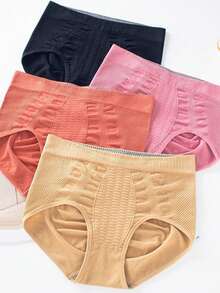 Set 3 Braga Pantaleta Tipo Faja Cintura Alta Efecto Reductor Compresión Vientre Abdomen Plano Moldeador Glúteos Efecto Firmes Cómodos Duraderos Máximo Confort Ajustables - Multicolor - Ver 3